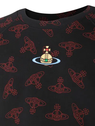 Vivienne Westwood Men Allover Logo Crweneck Sweater In Multicolor