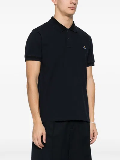 Vivienne Westwood Orb Essential Polo Shirt In Organic Cotton In Multicolor