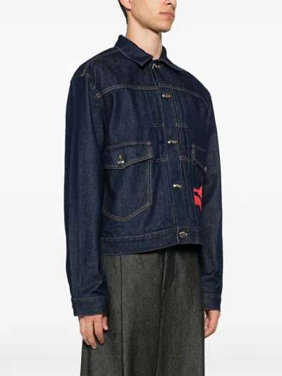Vivienne Westwood Structured Denim Jacket With Contrast Stitching In Multicolor
