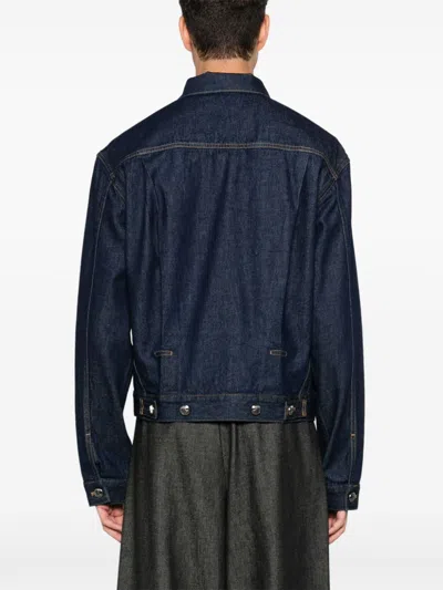 Vivienne Westwood Structured Denim Jacket With Contrast Stitching In Multicolor