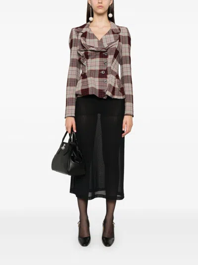 Vivienne Westwood Drunken Tailored Checked Wool Blazer In Multicolor