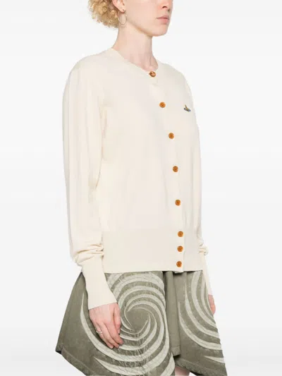 Vivienne Westwood Classic Fine-knit Cardigan With Contrasting Buttons In Multicolor