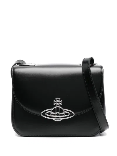 Vivienne Westwood Womens Black Linda Logo-plaque Leather Cross-body Bag In Multicolor