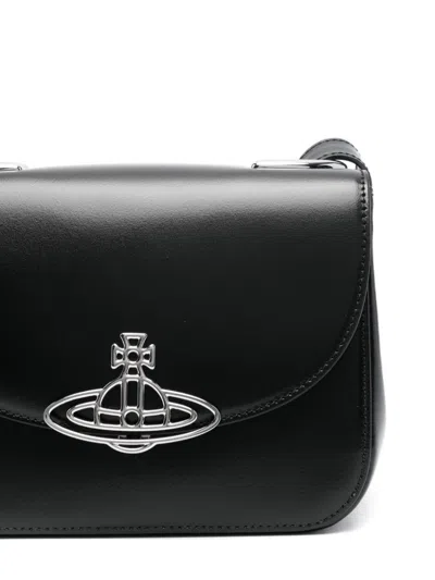 Vivienne Westwood Womens Black Linda Logo-plaque Leather Cross-body Bag In Multicolor