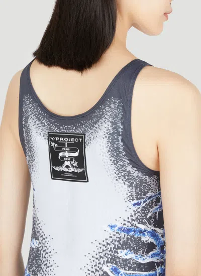 Y/project Whisker Print Tank Top In Gray