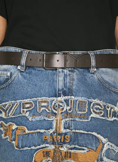 Y/project Women Y Leather Belt In Brown