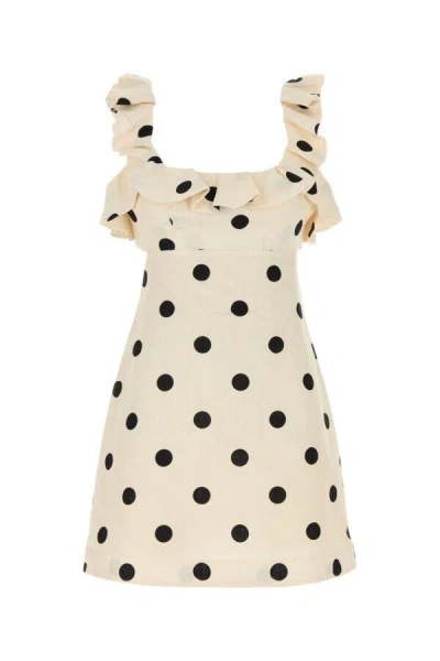 Zimmermann Print Ruffle Cutout Linen Minidress In Multicolor