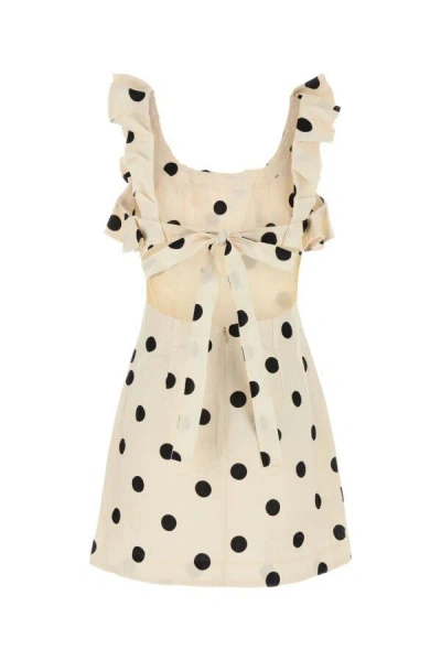 Zimmermann Print Ruffle Cutout Linen Minidress In Multicolor