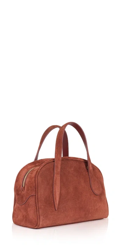 Liffner Brown Mini Handbag With Adjustable And Removable Shoulder Strap