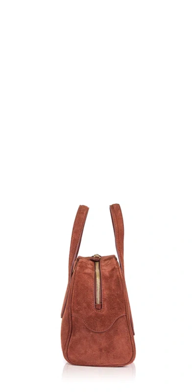 Liffner Brown Mini Handbag With Adjustable And Removable Shoulder Strap