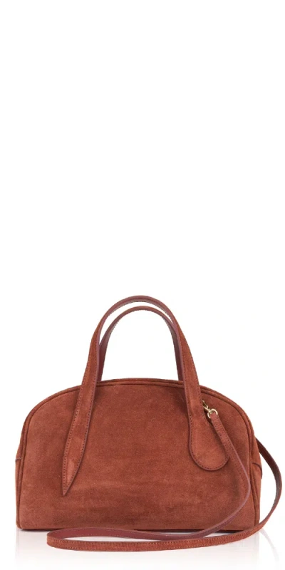 Liffner Brown Mini Handbag With Adjustable And Removable Shoulder Strap