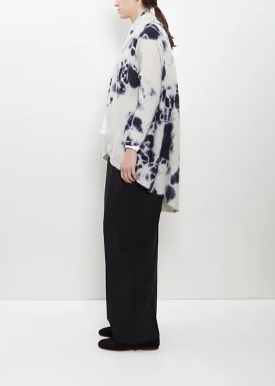 Suzusan Cashmere Seamless Upside Down Cape In Black / Light Grey
