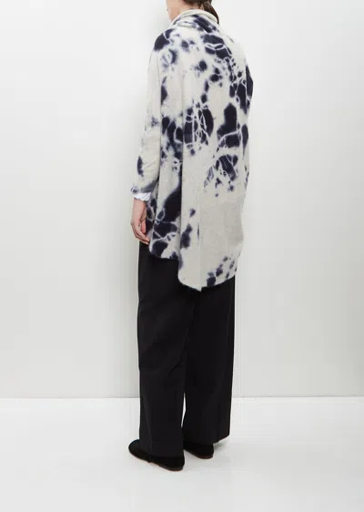 Suzusan Cashmere Seamless Upside Down Cape In Black / Light Grey