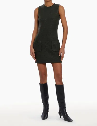 Amanda Uprichard Delia Textured Mini Dress In Dark Green In Green