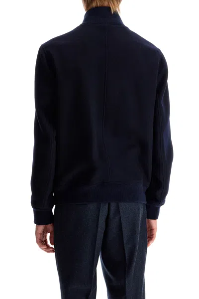 Brunello Cucinelli Wool Bomber Jacket In Blue