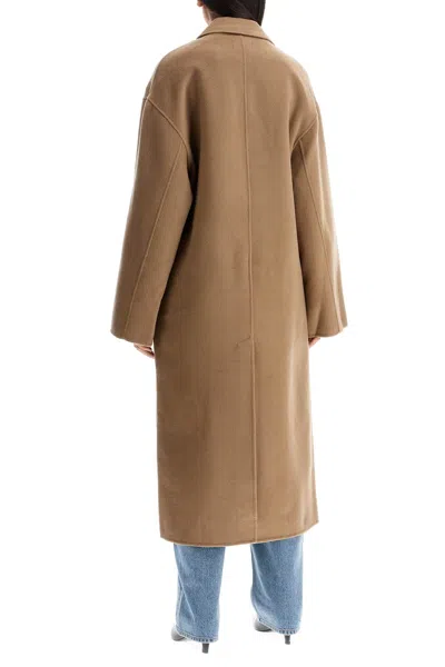 Loulou Studio Brown Borneo Double-breasted Wool Coat In Beige