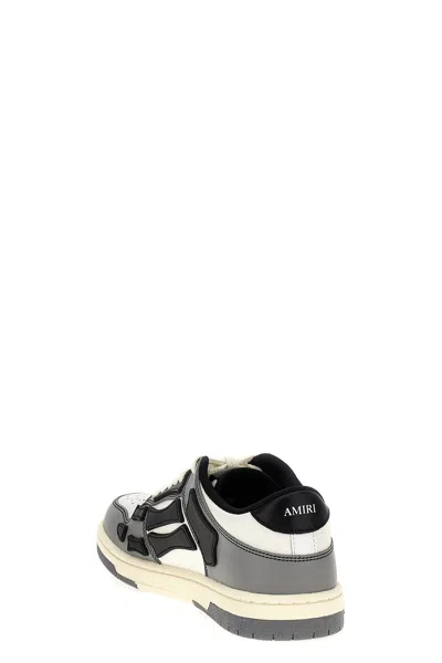 Amiri Varsity Skel Top Low Sneakers In Grey Leather In Multicolor