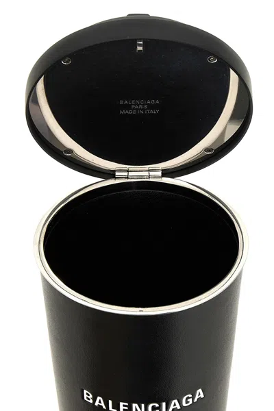 Balenciaga Cylindrical Matte Finish Morning Hour Clutch In Black