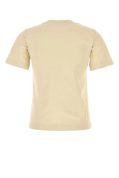Burberry Beige T-shirt With Logo Application On The Front In Cotton Woman In Brown