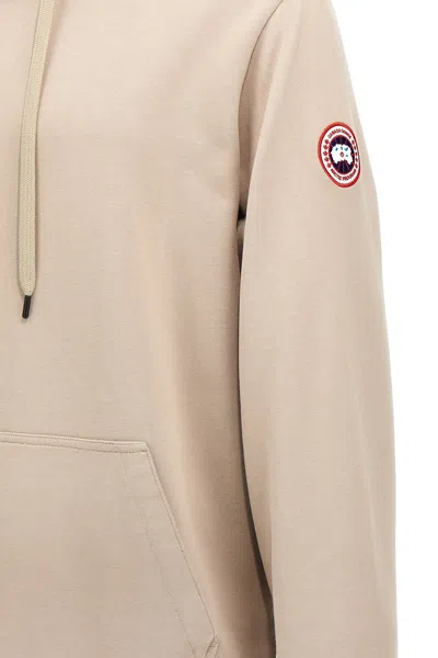 Canada Goose Huron Patch-logo Hoodie In Cream