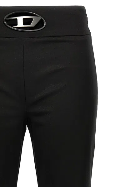 Diesel Women P-erseus Wool Blend Trousers In Black
