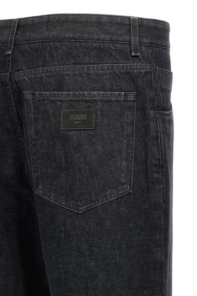 Fendi Denim Jeans In Black