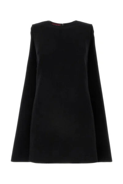 Gucci Chic Black Wool Mini Dress For Women In Black