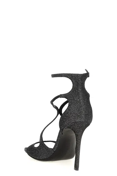 Jimmy Choo Square-headed High-heeled Sandals In Silver