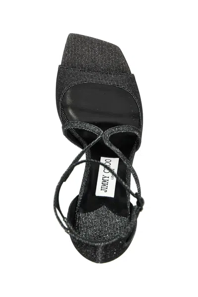 Jimmy Choo Square-headed High-heeled Sandals In Silver