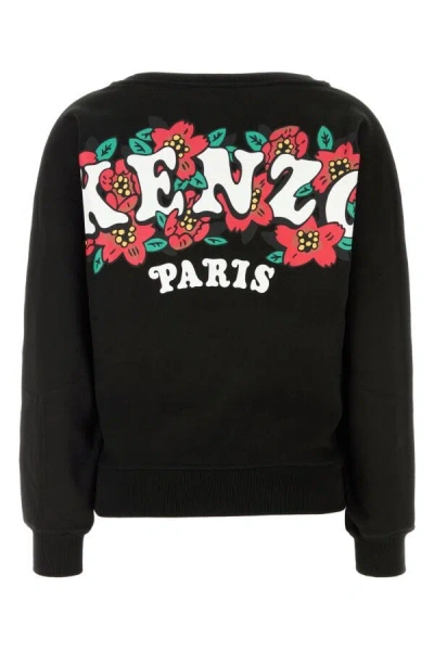 Kenzo Verdy Market Print Sweatshirt In Black