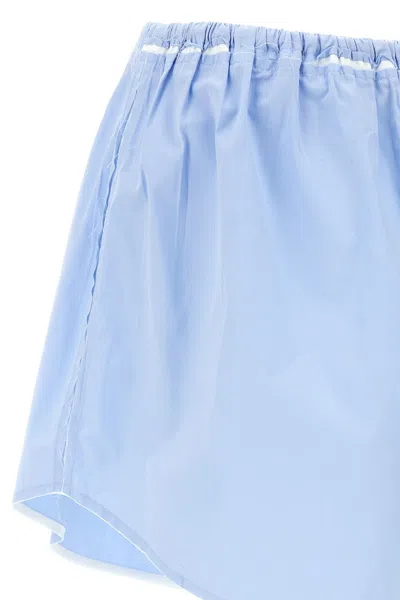 Miu Miu Women Mini Logo Skirt In Blue