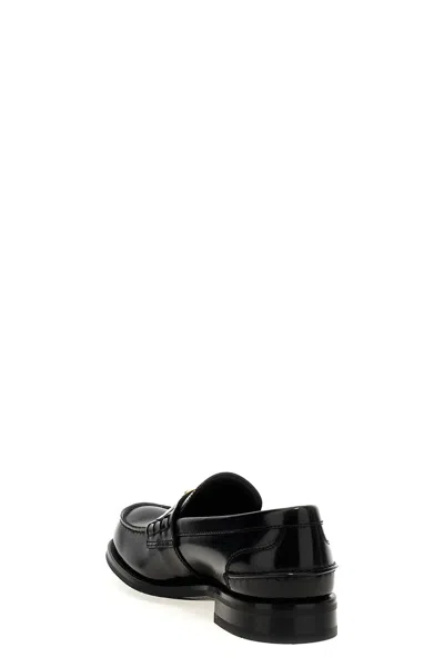 Prada Chocolate Moccasin In Black Patent Leather Men
