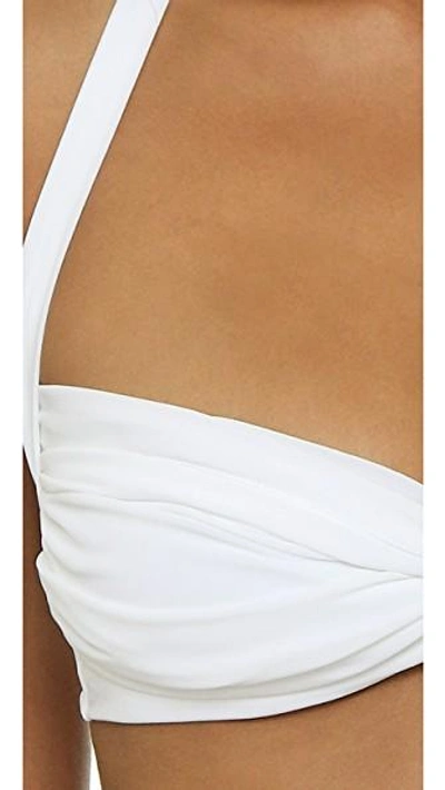 Shop Norma Kamali Bill Bikini Top In White