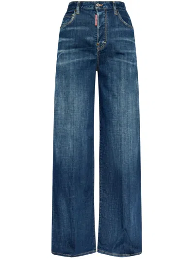Dsquared2 Wide-leg Jeans In Blue