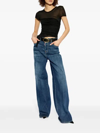 Dsquared2 Wide-leg Jeans In Blue