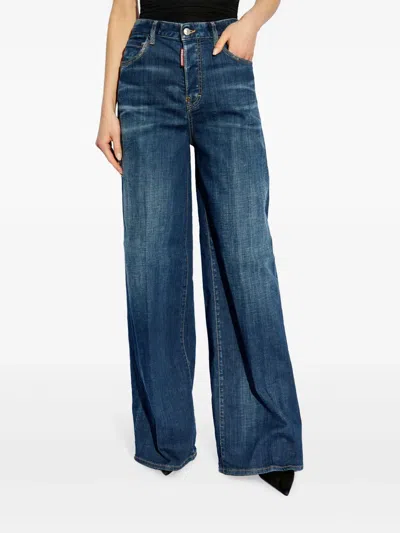 Dsquared2 Wide-leg Jeans In Blue