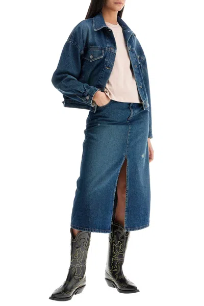 Apc 'georgia Denim Midi Skirt In