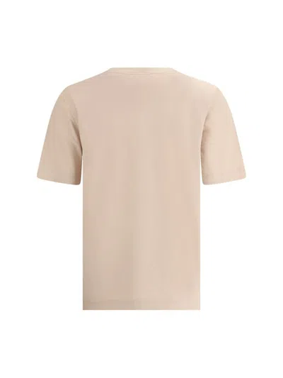 Burberry Beige Cotton T-shirt With Flower Print In Beige