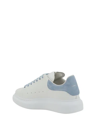 Alexander Mcqueen White And Light Blue Leather Sneakers In Multicolor