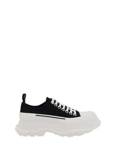 Alexander Mcqueen Black Canvas Tread Slick Sneakers In Multi