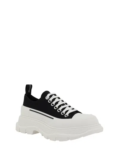 Alexander Mcqueen Black Canvas Tread Slick Sneakers In Multi