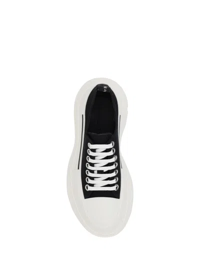 Alexander Mcqueen Black Canvas Tread Slick Sneakers In Multi