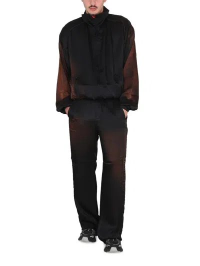 Diesel Men's Elastic Waist Pants With Side Pockets In Black