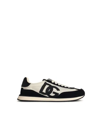 Dolce & Gabbana Mixed-material Dg Cushion Sneakers In White