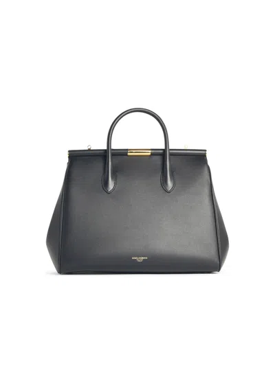 Dolce & Gabbana Large Marlene Handbag In Black