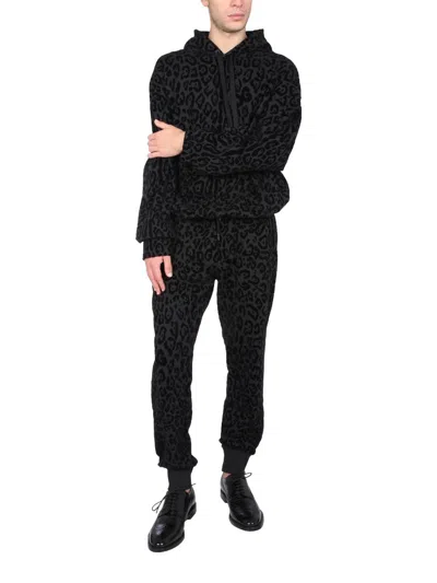 Dolce & Gabbana Leopard-print French Cotton-terry Hooded Zip-up Sweatshirt In Multicolor