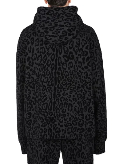 Dolce & Gabbana Leopard-print French Cotton-terry Hooded Zip-up Sweatshirt In Multicolor