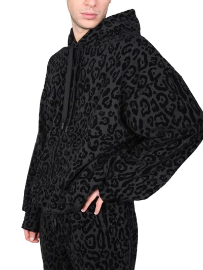 Dolce & Gabbana Leopard-print French Cotton-terry Hooded Zip-up Sweatshirt In Multicolor