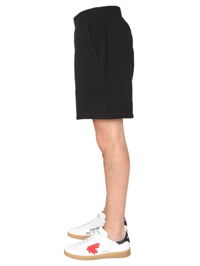 Shop Dsquared2 Dsquared Men Bermuda With Icon Print In Black