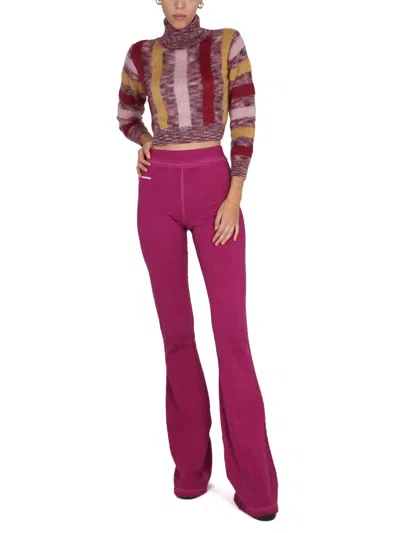 Dsquared2 Striped Turtleneck Cropped Sweater In Multicolor